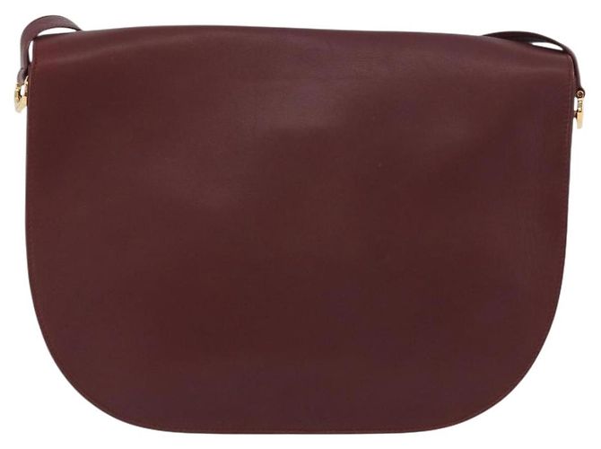 CARTIER Must Line Borsa a Spalla Pelle Bordeaux Oro Auth 174487 D'oro Bordò - vista 3