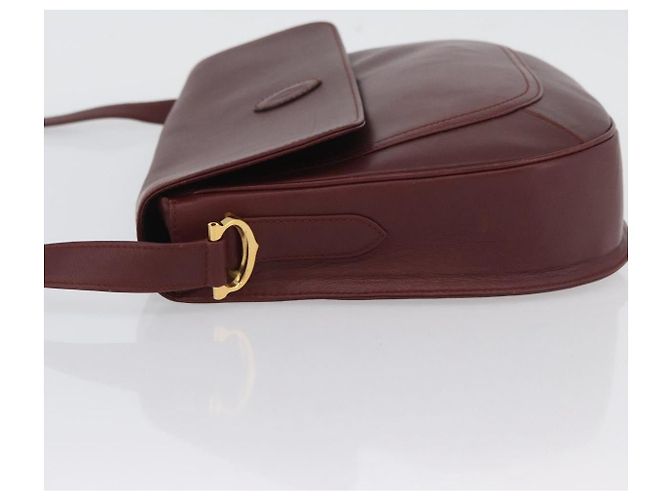 CARTIER Must Line Borsa a Spalla Pelle Bordeaux Oro Auth 174487 D'oro Bordò - vista 5