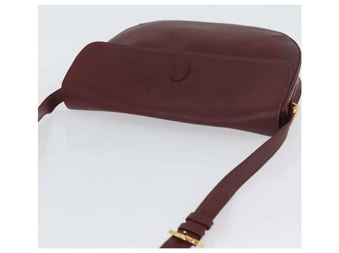 CARTIER Must Line Borsa a Spalla Pelle Bordeaux Oro Auth 174487 D'oro Bordò - vista 6