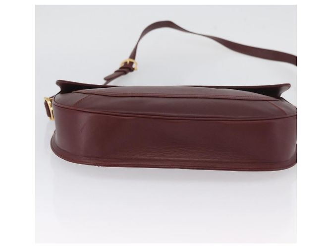 CARTIER Must Line Borsa a Spalla Pelle Bordeaux Oro Auth 174487 D'oro Bordò - vista 9