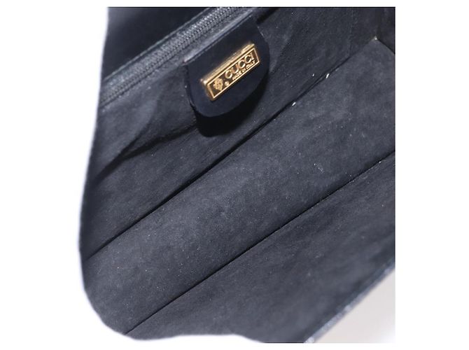 Bolsa de Ombro de Couro Preta e Dourada GUCCI 004 406 0105 Auth YKZ363 Preto Dourado - vista 15