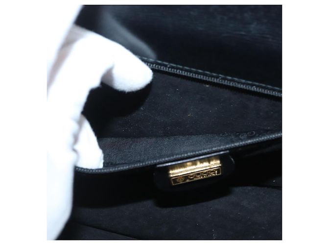 Bolsa de Ombro de Couro Preta e Dourada GUCCI 004 406 0105 Auth YKZ363 Preto Dourado - vista 19
