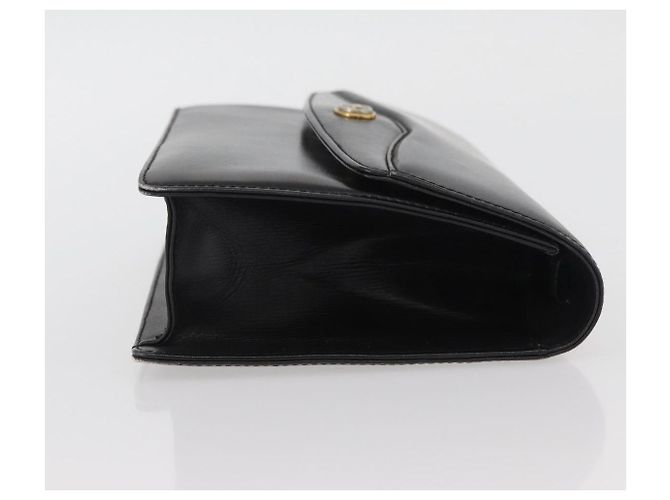 Bolsa de Ombro de Couro Preta e Dourada GUCCI 004 406 0105 Auth YKZ363 Preto Dourado - vista 4