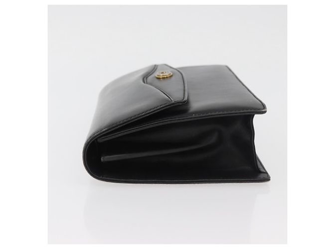 Bolsa de Ombro de Couro Preta e Dourada GUCCI 004 406 0105 Auth YKZ363 Preto Dourado - vista 5
