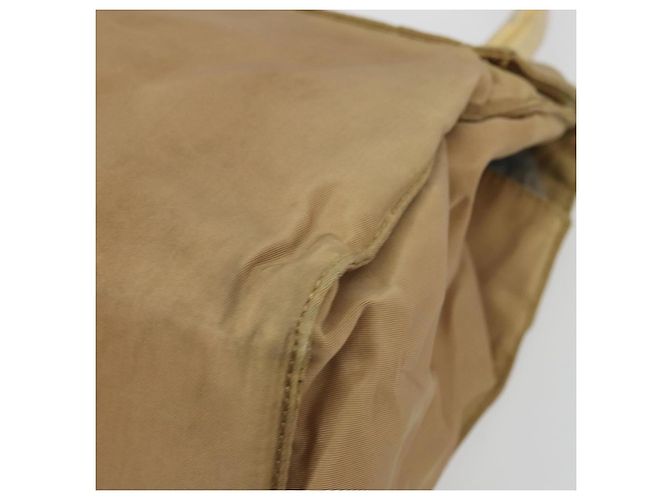 PRADA Borsa a mano in nylon beige oro Auth bs34269 D'oro - vista 12