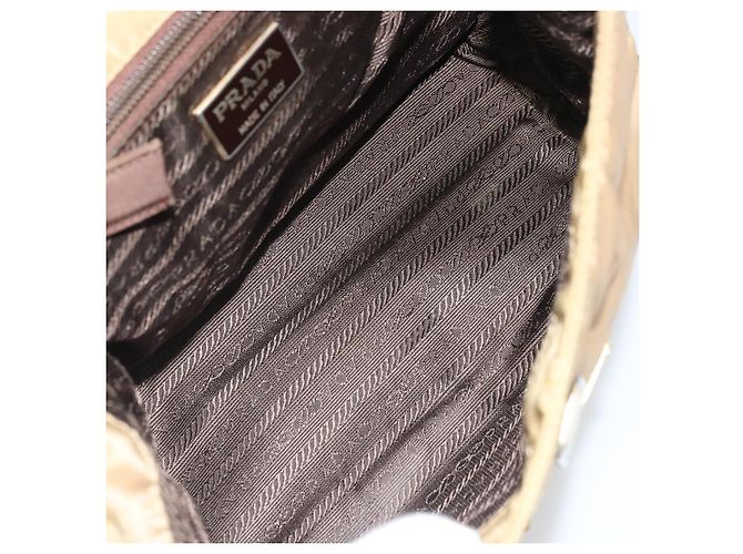 PRADA Borsa a mano in nylon beige oro Auth bs34269 D'oro - vista 17