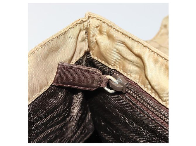 PRADA Borsa a mano in nylon beige oro Auth bs34269 D'oro - vista 20