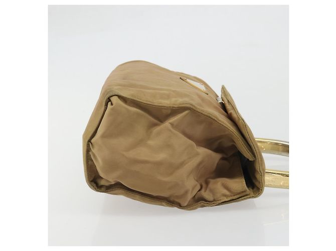 PRADA Borsa a mano in nylon beige oro Auth bs34269 D'oro - vista 4