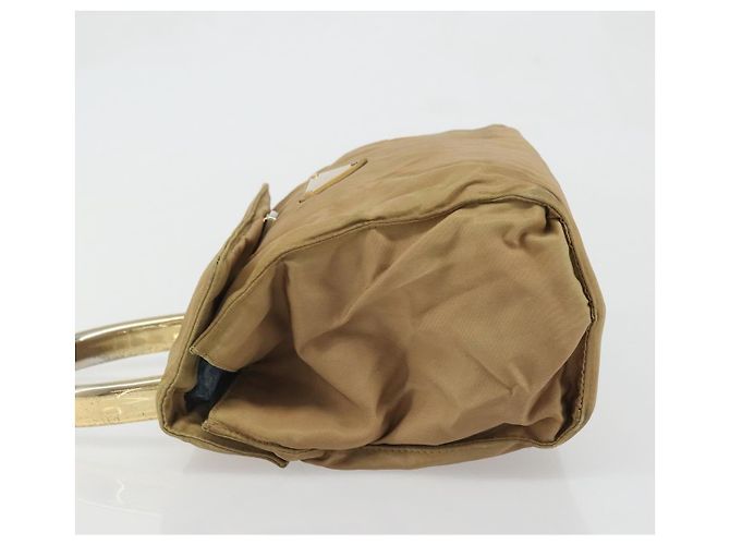 PRADA Borsa a mano in nylon beige oro Auth bs34269 D'oro - vista 5