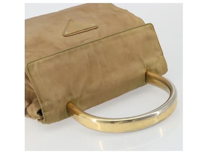 PRADA Borsa a mano in nylon beige oro Auth bs34269 D'oro - vista 6