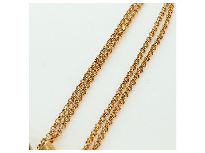 Collana a forma di cuore CHANEL metallo dorato CC Auth YKZ408M - vista 11
