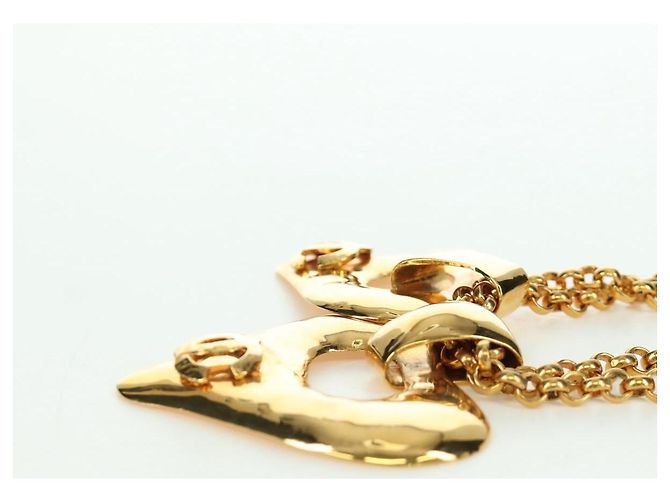 Collana a forma di cuore CHANEL metallo dorato CC Auth YKZ408M - vista 13