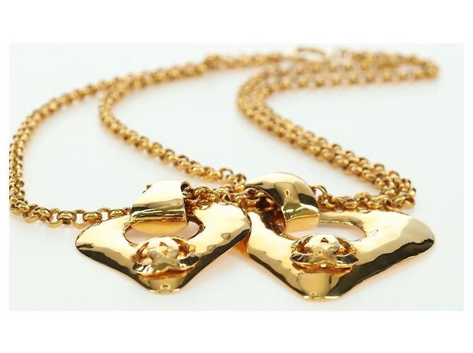 Collana a forma di cuore CHANEL metallo dorato CC Auth YKZ408M - vista 15