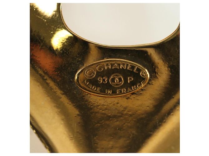 Collana a forma di cuore CHANEL metallo dorato CC Auth YKZ408M - vista 17