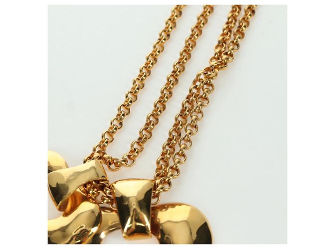 Collana a forma di cuore CHANEL metallo dorato CC Auth YKZ408M - vista 5