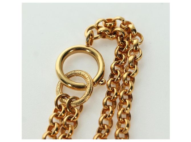 Collana a forma di cuore CHANEL metallo dorato CC Auth YKZ408M - vista 7