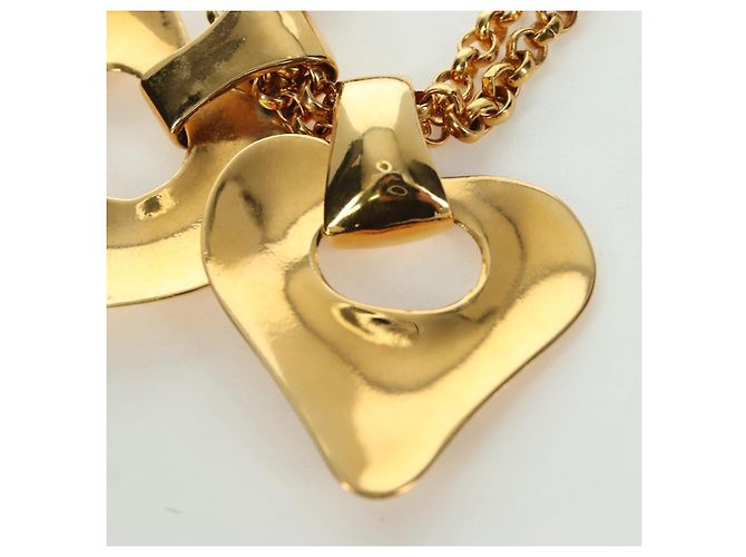 Collana a forma di cuore CHANEL metallo dorato CC Auth YKZ408M - vista 9