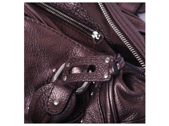 Borsa a tracolla zippata Paddington Est-Ovest in pelle Chloé Marrone - vista 10