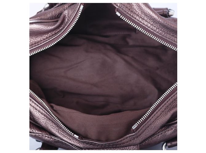 Borsa a tracolla zippata Paddington Est-Ovest in pelle Chloé Marrone - vista 12