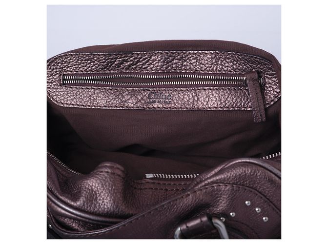 Borsa a tracolla zippata Paddington Est-Ovest in pelle Chloé Marrone - vista 13