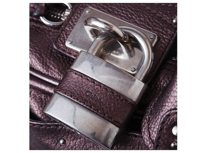 Borsa a tracolla zippata Paddington Est-Ovest in pelle Chloé Marrone - vista 7