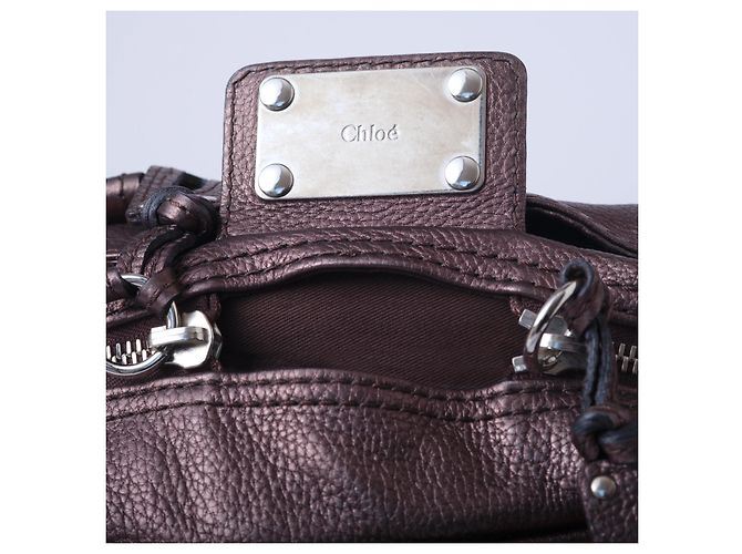 Borsa a tracolla zippata Paddington Est-Ovest in pelle Chloé Marrone - vista 9