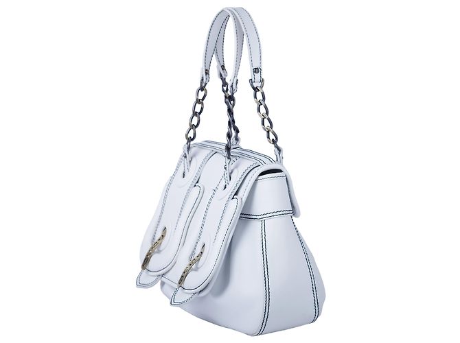 Bolsa de Ombro Fendi com Fivela Branco - vista 3