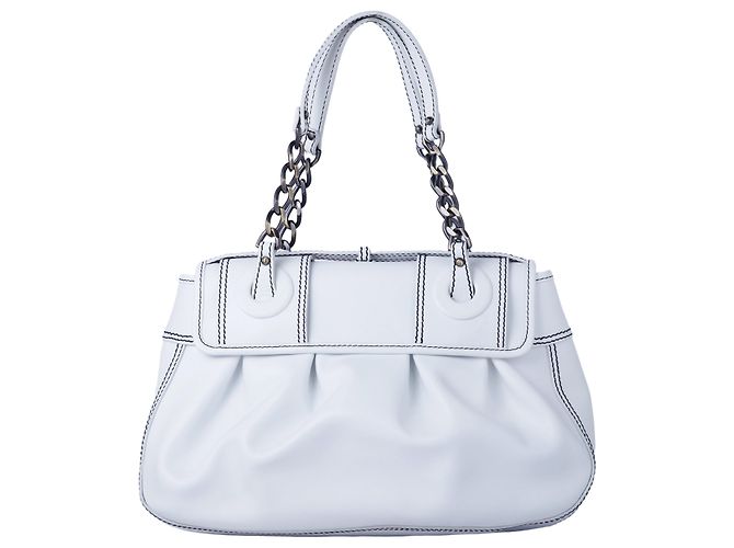 Bolsa de Ombro Fendi com Fivela Branco - vista 4