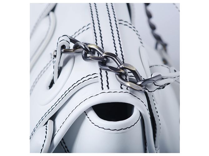 Bolsa de Ombro Fendi com Fivela Branco - vista 7