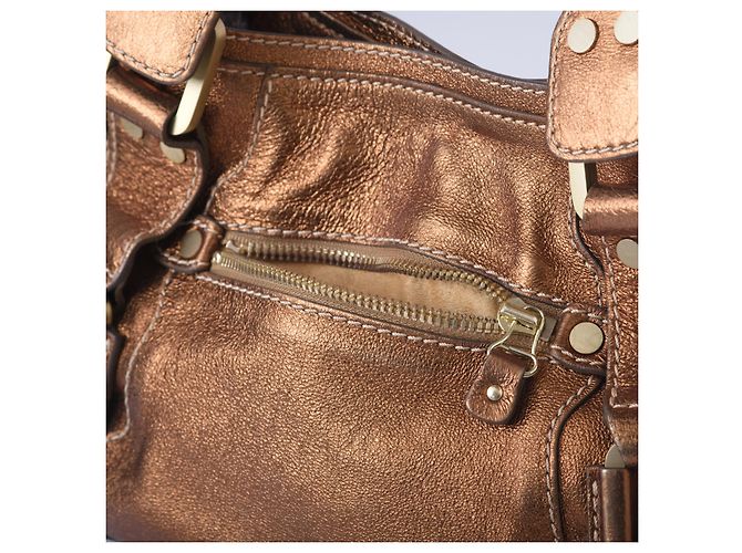 Borsa Mahala in pelle metallica marrone Jimmy Choo - vista 10
