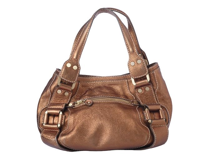 Borsa Mahala in pelle metallica marrone Jimmy Choo - vista 3