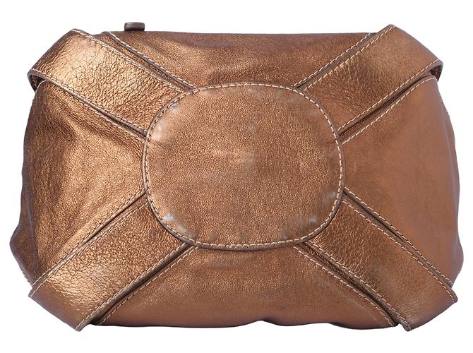 Borsa Mahala in pelle metallica marrone Jimmy Choo - vista 4