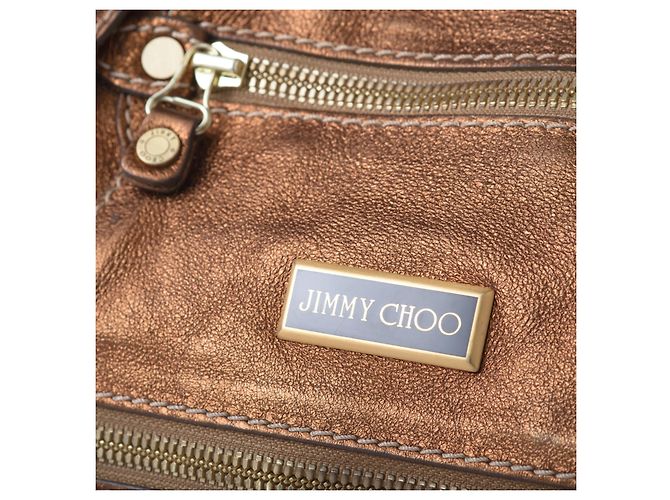 Borsa Mahala in pelle metallica marrone Jimmy Choo - vista 5