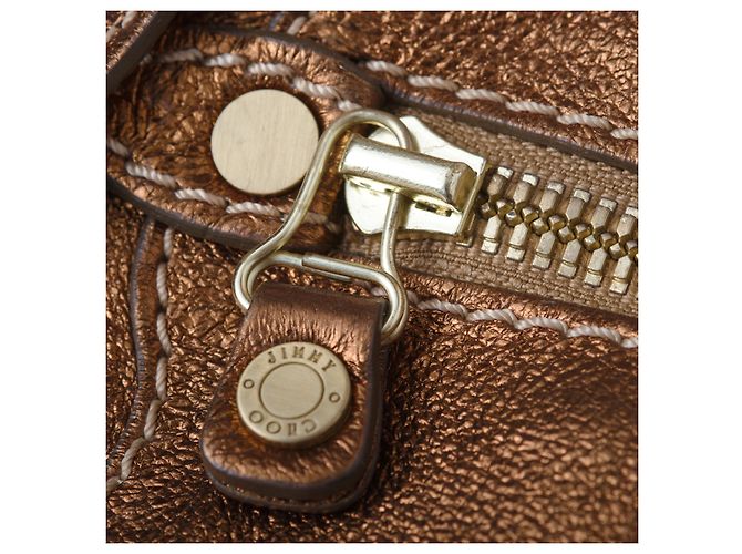 Borsa Mahala in pelle metallica marrone Jimmy Choo - vista 7