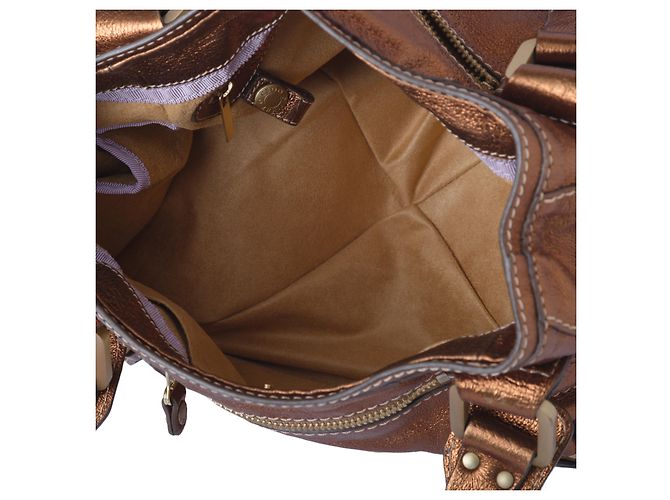 Borsa Mahala in pelle metallica marrone Jimmy Choo - vista 9