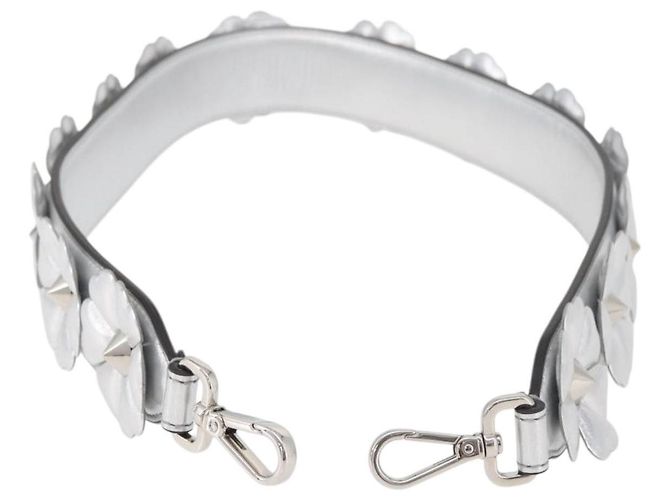 FENDI Cinghia in Pelle 31,5"" Argento Auth ARZ919A - vista 2