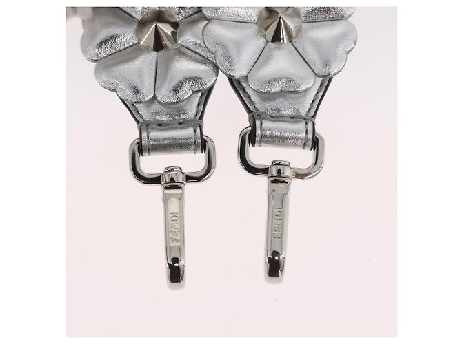 FENDI Cinghia in Pelle 31,5"" Argento Auth ARZ919A - vista 7
