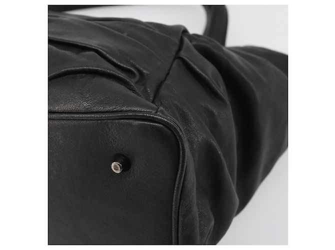 Borsa a mano in pelle nera e argento di BURBERRY Auth ka3537 Nero - vista 10