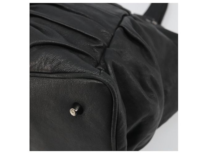 Borsa a mano in pelle nera e argento di BURBERRY Auth ka3537 Nero - vista 12