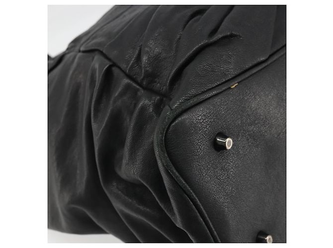 Borsa a mano in pelle nera e argento di BURBERRY Auth ka3537 Nero - vista 13