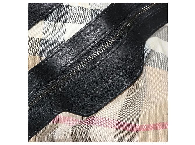 Borsa a mano in pelle nera e argento di BURBERRY Auth ka3537 Nero - vista 15
