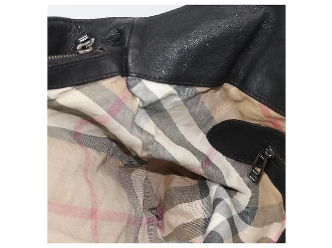 Borsa a mano in pelle nera e argento di BURBERRY Auth ka3537 Nero - vista 18