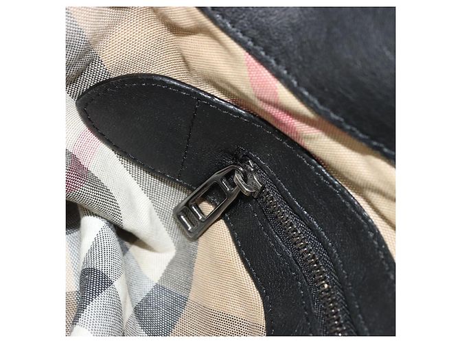 Borsa a mano in pelle nera e argento di BURBERRY Auth ka3537 Nero - vista 19
