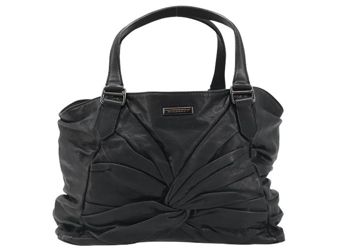 Borsa a mano in pelle nera e argento di BURBERRY Auth ka3537 Nero - vista 2