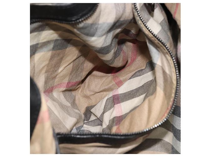 Borsa a mano in pelle nera e argento di BURBERRY Auth ka3537 Nero - vista 20