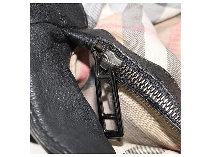 Borsa a mano in pelle nera e argento di BURBERRY Auth ka3537 Nero - vista 21