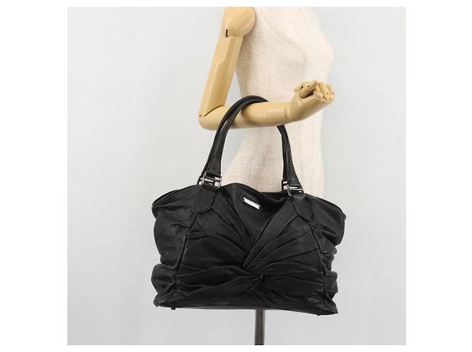 Borsa a mano in pelle nera e argento di BURBERRY Auth ka3537 Nero - vista 25