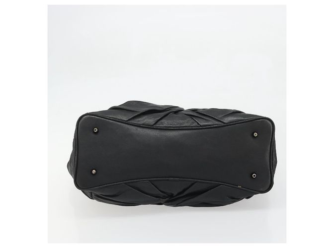 Borsa a mano in pelle nera e argento di BURBERRY Auth ka3537 Nero - vista 9