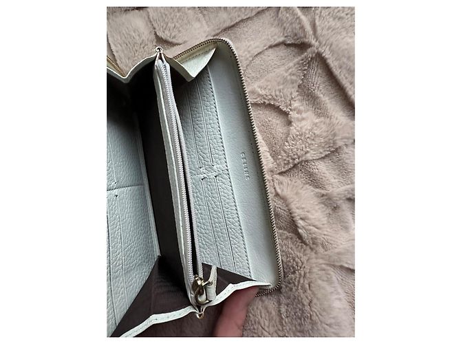 Triomphe Cartera compañera Triumph de cuero blanco Céline - vista 10