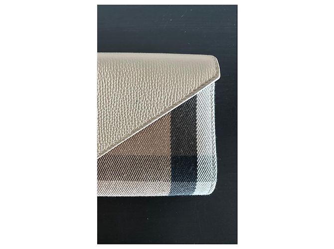 Cartera Burberry de cuero y lona Multicolor Beige - vista 14